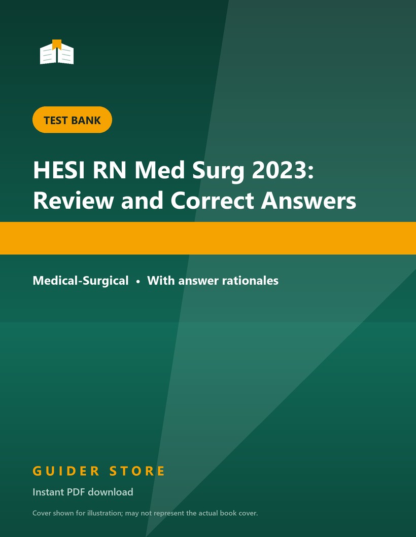 HESI RN Med-Surg Review — Practice Questions with Rationales - Guider Store
