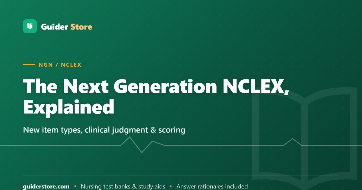 Next Generation NCLEX (NGN): New Question Types & Clinical Judgment Explained — Guider Store nursing study guide