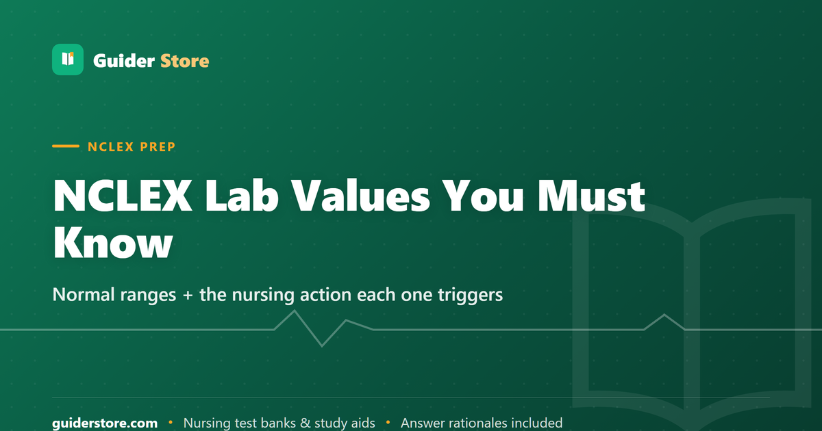 NCLEX Lab Values You Must Know: Nursing Cheat Sheet with Normal Ranges — Guider Store nursing study guide