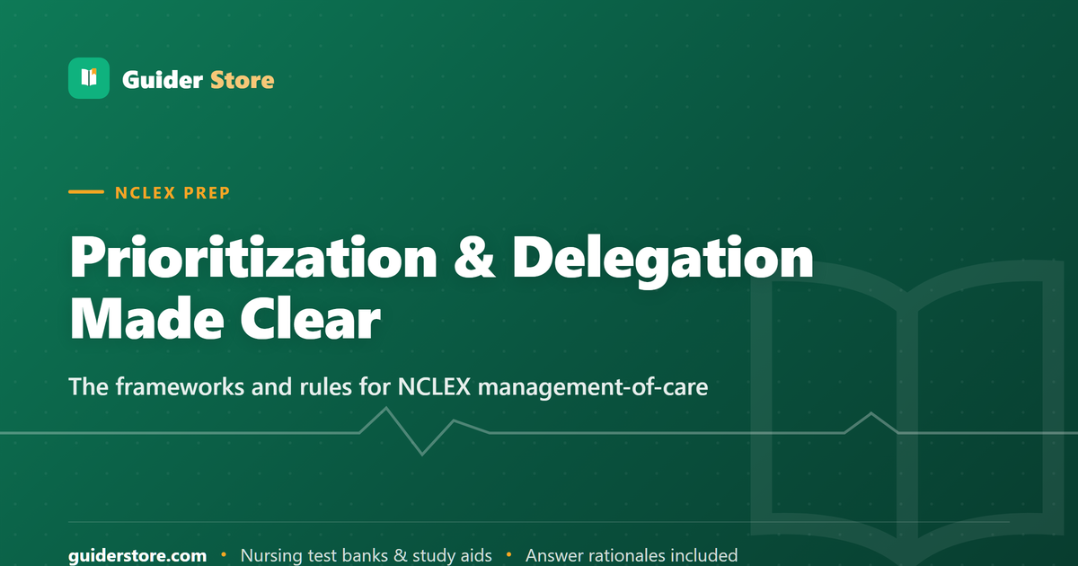 Prioritization and Delegation: How to Answer NCLEX Management-of-Care Questions — Guider Store nursing study guide