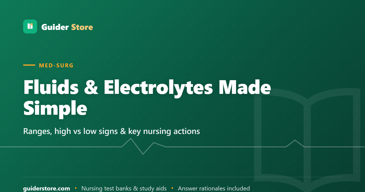 Fluid and Electrolytes for Nursing Students: The Simplified Guide — Guider Store nursing study guide