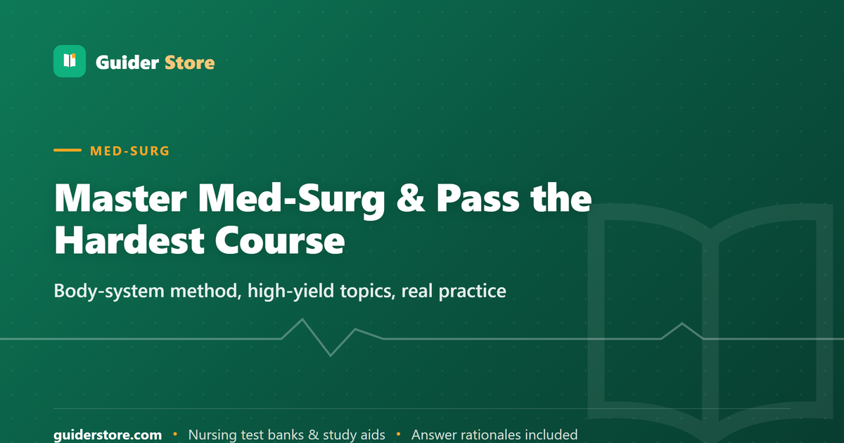 Med-Surg Nursing: How to Study and Pass (High-Yield Topics and Strategy) — Guider Store nursing study guide