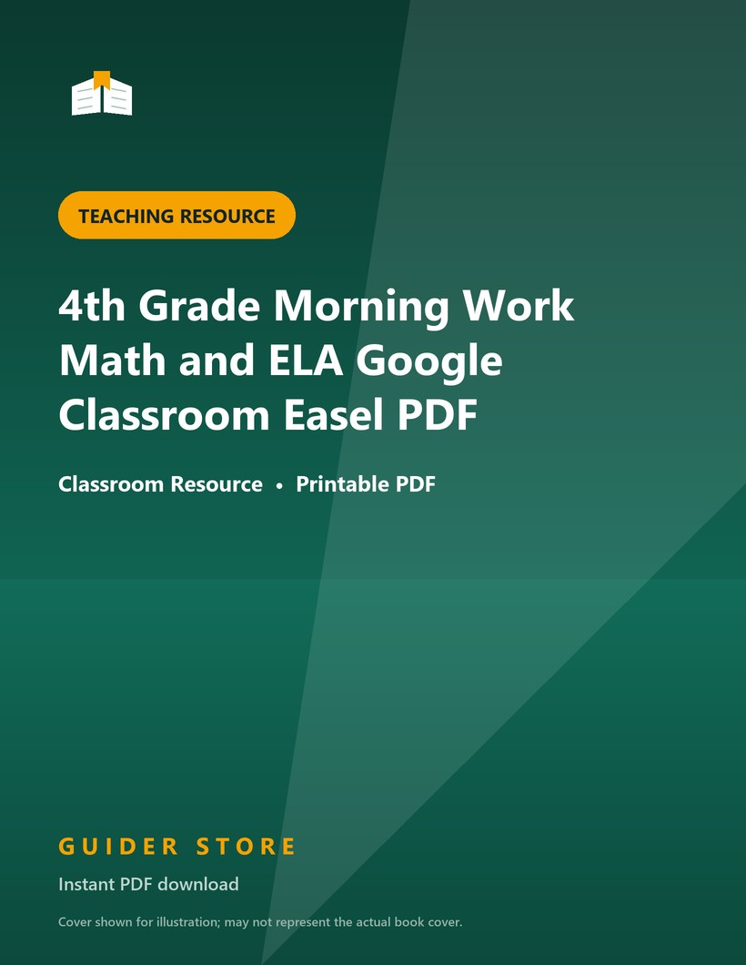 4th Grade Morning Work Math and ELA Google Classroom Easel PDF - Guider Store