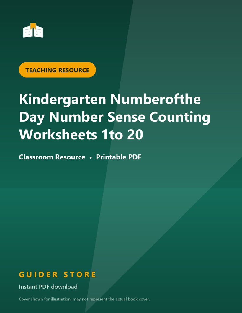 Kindergarten Numberofthe Day Number Sense Counting Worksheets 1to 20 - Guider Store