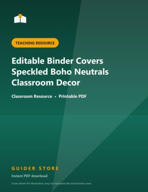 Editable Binder Covers Speckled Boho Neutrals Classroom Decor - Guider Store