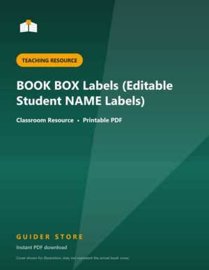 BOOK BOX Labels (Editable Student NAME Labels) - Guider Store