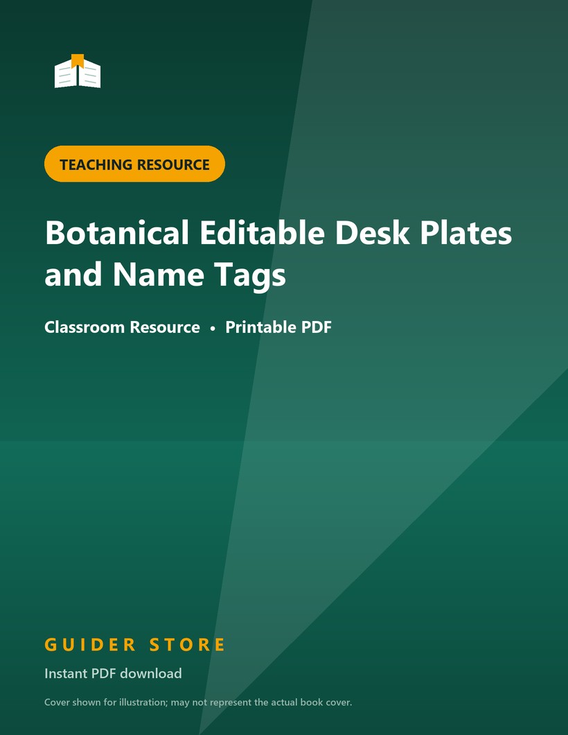 Botanical Editable Desk Plates and Name Tags - Guider Store