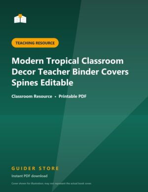 Modern Tropical Classroom Decor Teacher Binder Covers Spines Editable - Guider Store