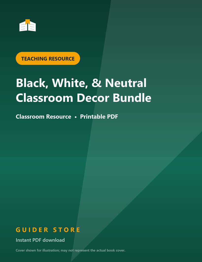 Black, White, & Neutral Classroom Decor Bundle - Guider Store