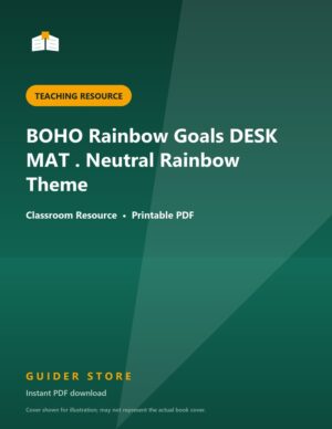 BOHO Rainbow Goals DESK MAT . Neutral Rainbow Theme - Guider Store