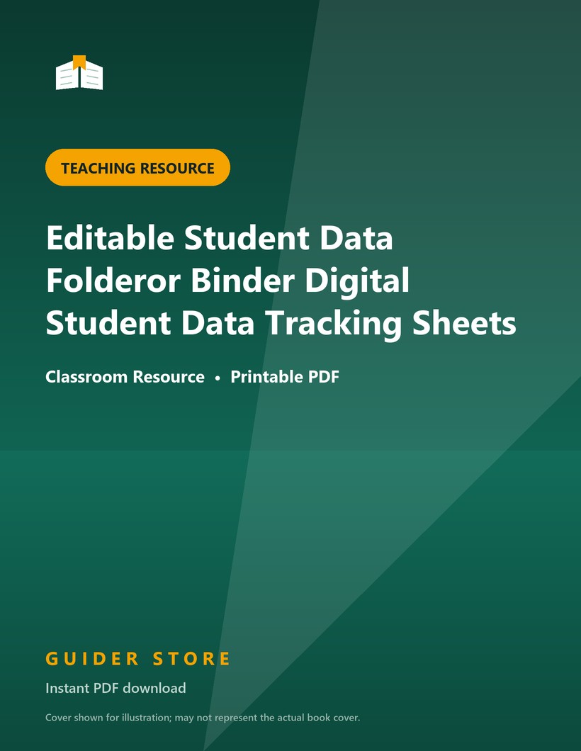 Editable Student Data Folderor Binder Digital Student Data Tracking Sheets - Guider Store