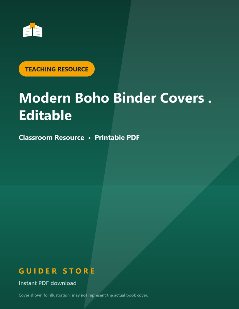 Modern Boho Binder Covers . Editable - Guider Store