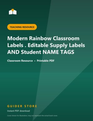 Modern Rainbow Classroom Labels . Editable Supply Labels AND Student NAME TAGS - Guider Store