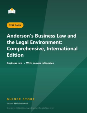 Anderson's Business Law and the Legal Environment: Comprehensive, International Edition - Guider Store