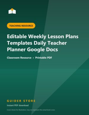 Editable Weekly Lesson Plans Templates Daily Teacher Planner Google Docs - Guider Store