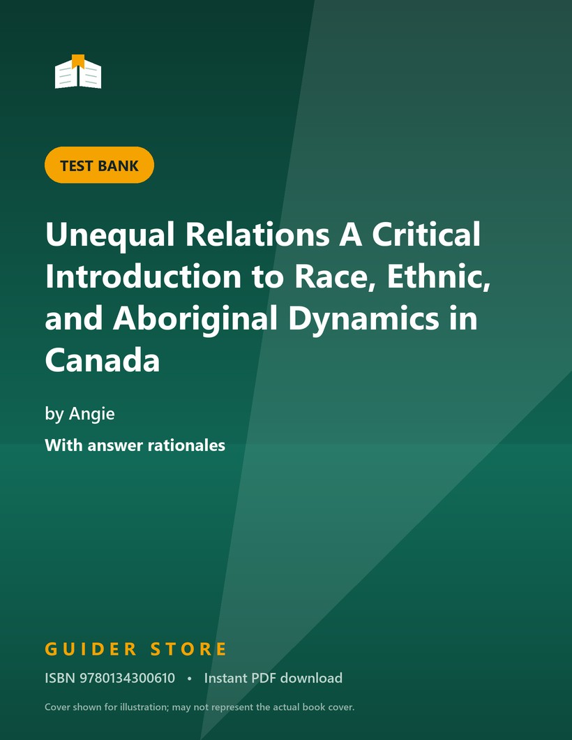 Unequal Relations A Critical Introduction to Race, Ethnic, and Aboriginal Dynamics in Canada - Guider Store