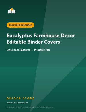 Eucalyptus Farmhouse Decor Editable Binder Covers - Guider Store