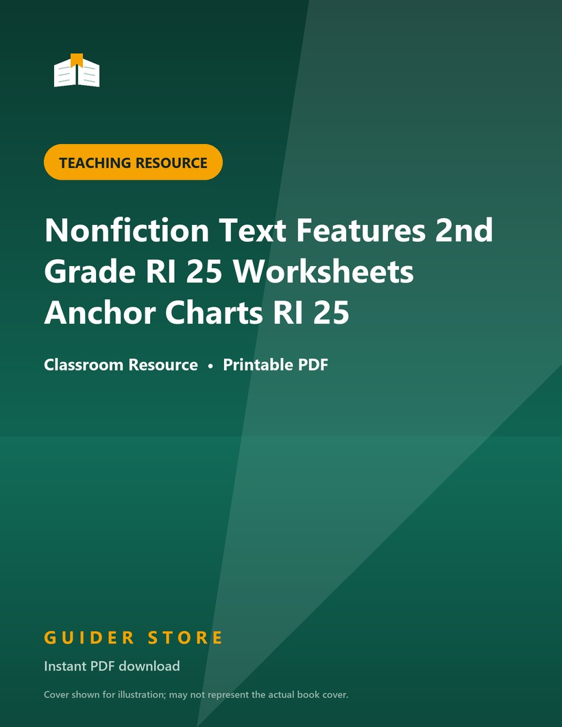 Nonfiction Text Features 2nd Grade RI 25 Worksheets Anchor Charts RI 25 - Guider Store
