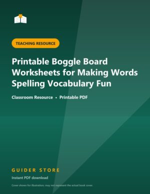 Printable Boggle Board Worksheets for Making Words Spelling Vocabulary Fun - Guider Store