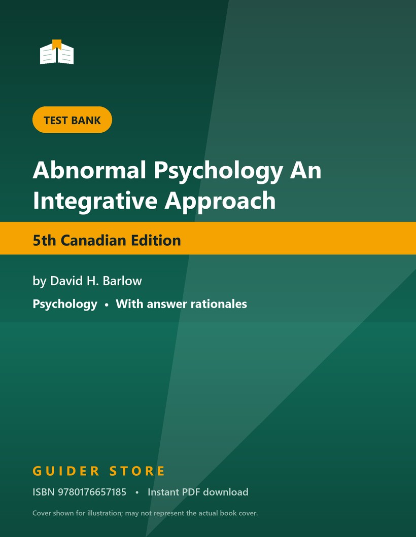 Abnormal Psychology An Integrative Approach 5th Canadian Edition - Guider Store