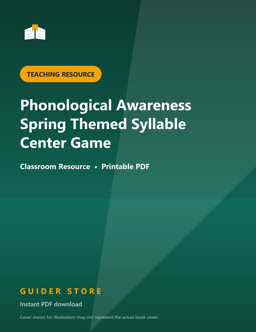 Phonological Awareness Spring Themed Syllable Center Game - Guider Store