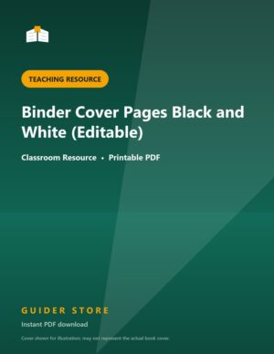 Binder Cover Pages Black and White (Editable) - Guider Store