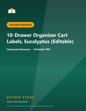 10-Drawer Organizer Cart Labels, Eucalyptus (Editable) - Guider Store