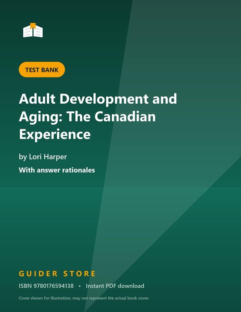 Adult Development and Aging: The Canadian Experience - Guider Store