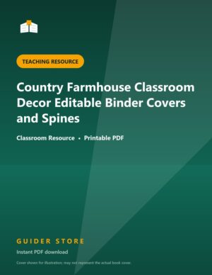 Country Farmhouse Classroom Decor Editable Binder Covers and Spines - Guider Store
