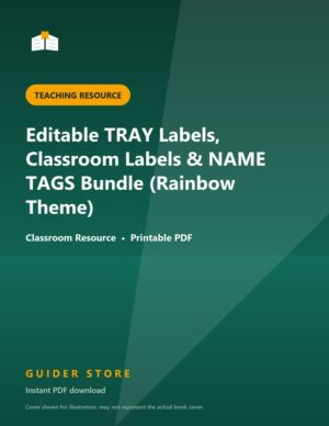 Editable TRAY Labels, Classroom Labels & NAME TAGS Bundle (Rainbow Theme) - Guider Store