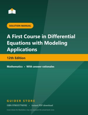 A First Course in Differential Equations with Modeling Applications - Guider Store