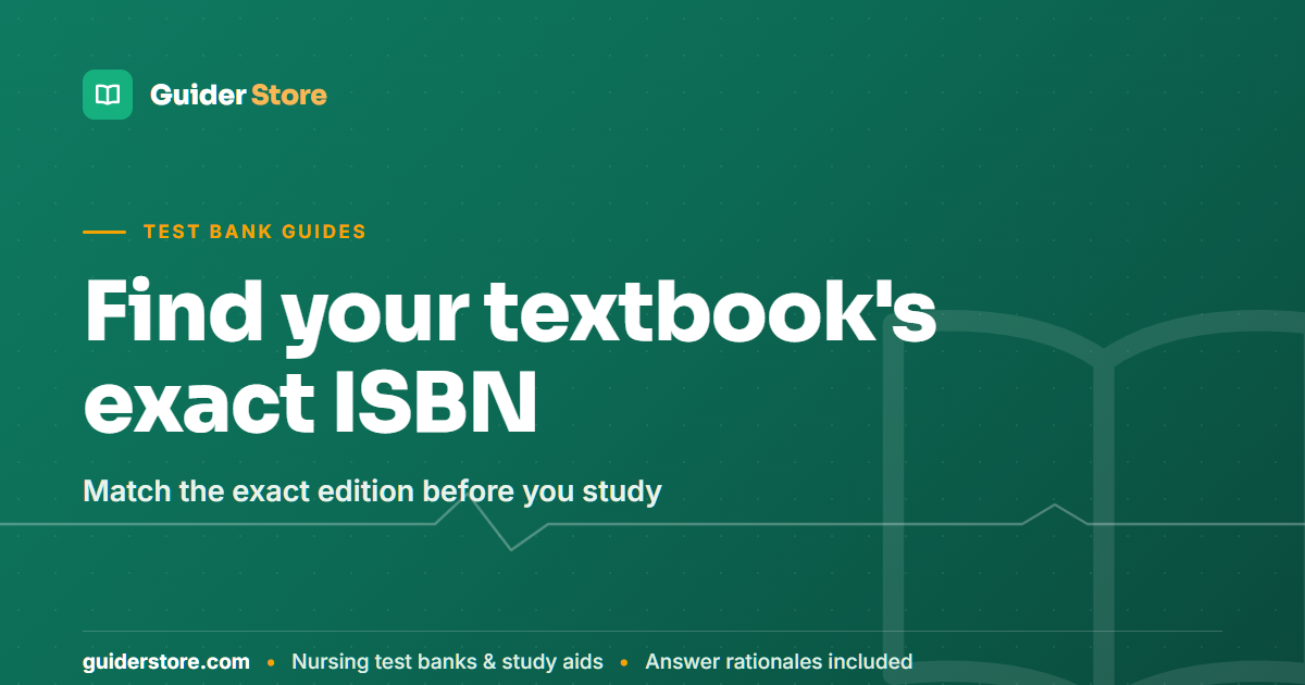 How to Find the ISBN of a Book and Match Your Textbook Edition - Guider Store nursing study guide