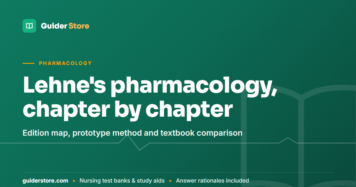 Lehne's Pharmacology for Nursing Care: Chapter Map & Study Method - Guider Store nursing study guide