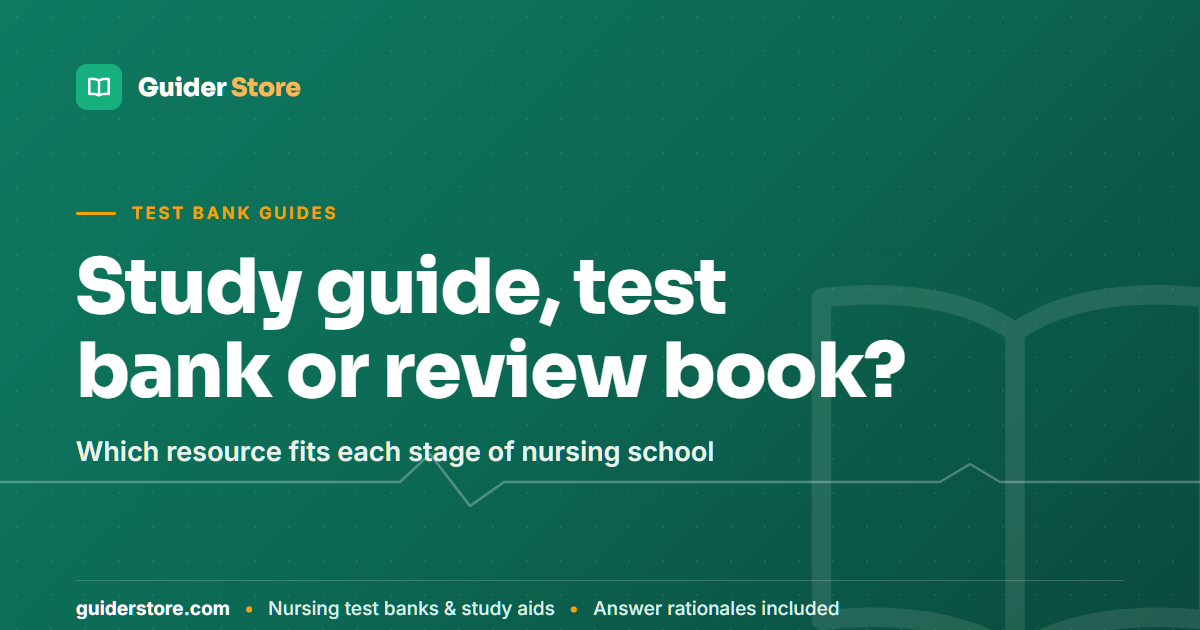Nursing Study Guide vs Test Bank vs NCLEX Review Book - Guider Store nursing study guide