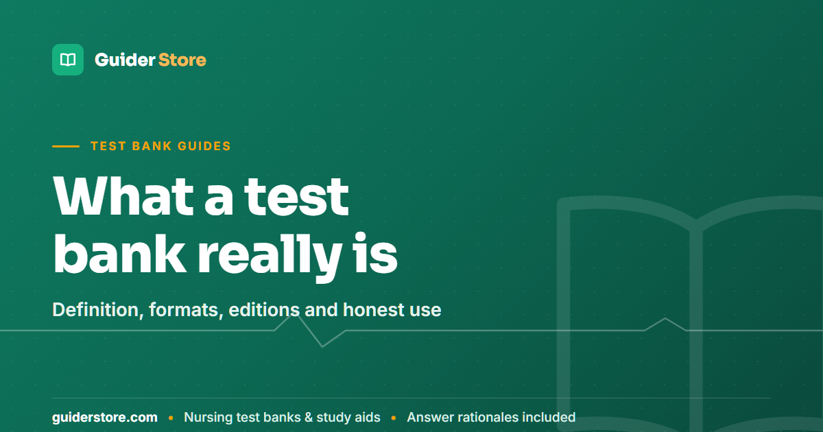 What Is a Test Bank? A Plain-English Guide for Nursing Students - Guider Store nursing study guide